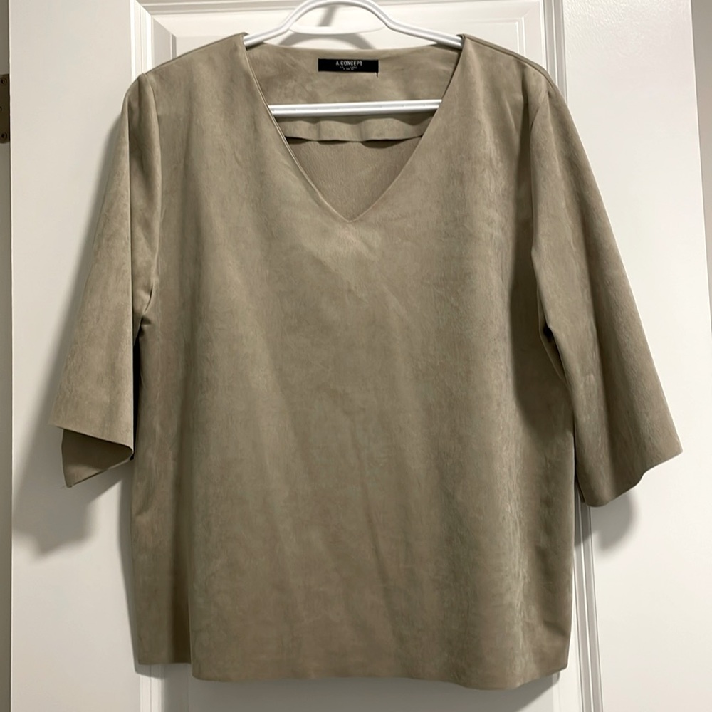 Suede Fabric Oversized Shirt